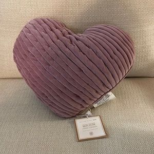 Purple Velvet Pottery Barn Teen Velvet Ruched Heart Pillow NWT
